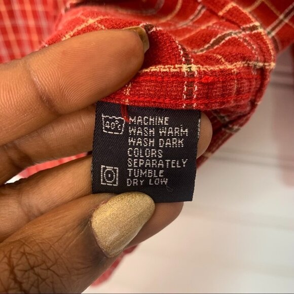 FILA SPORT THE COLLECTION RED FRONT POCKET PLAID BUTTON  DOWN COTTON MEN LARGE - Picture 12 of 12